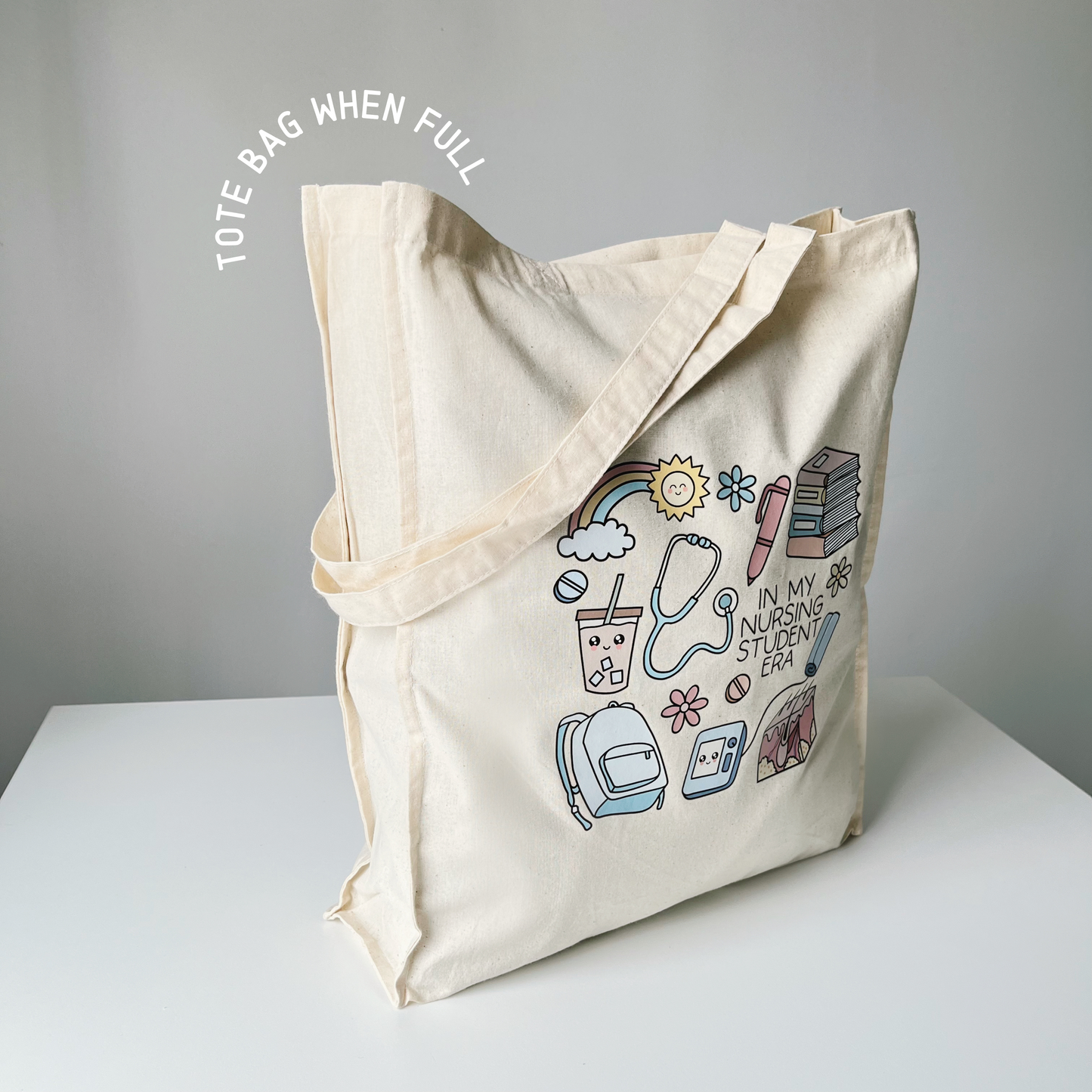 Nursing Student Sticker Tote Bag