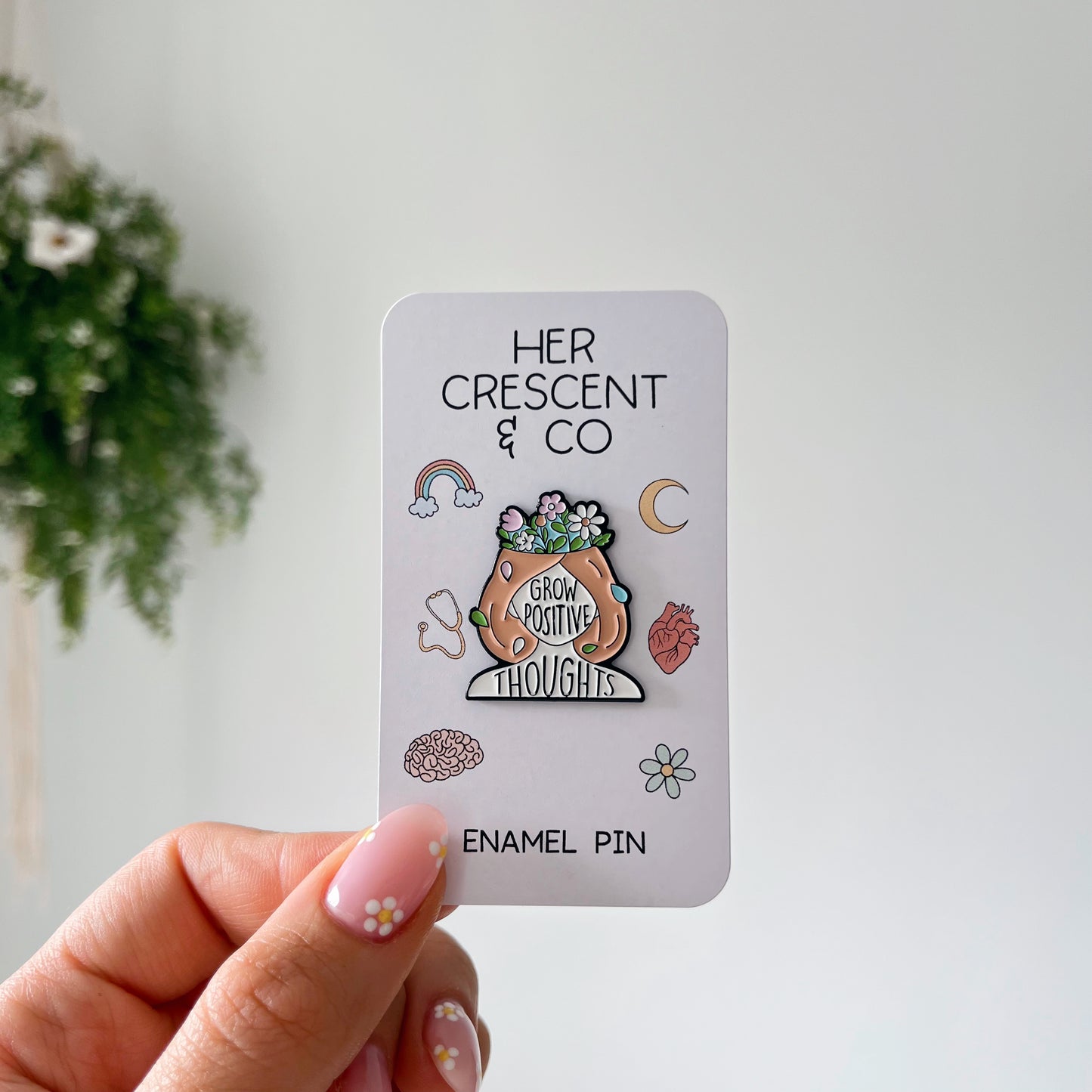 Grow Positive Thoughts Enamel Pin