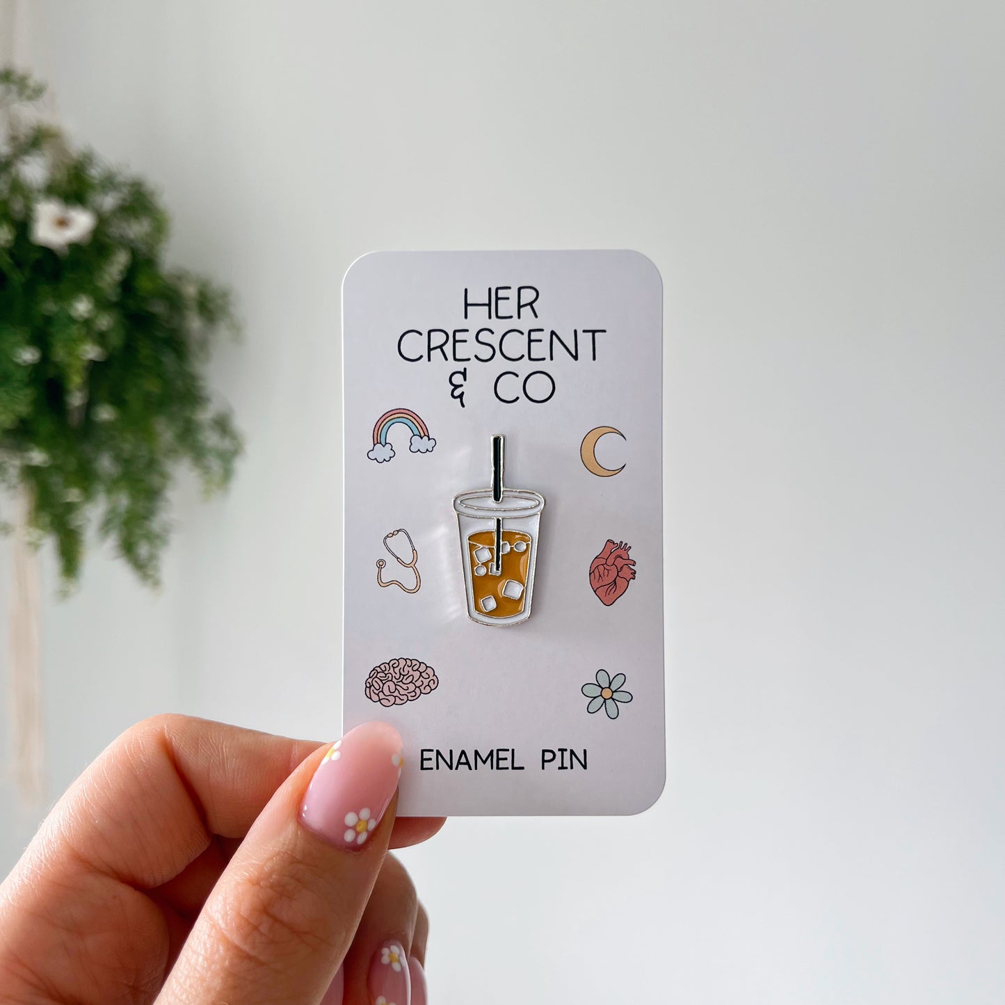 Iced Coffee Enamel Pin