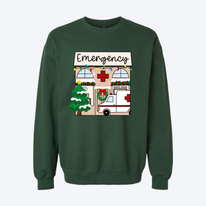 Christmas Emergency Building Crewneck
