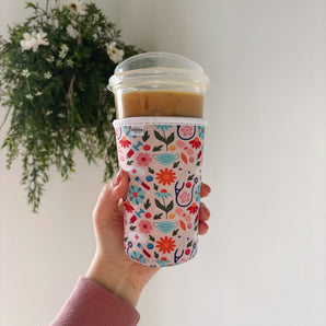 Floral Nurse Iced Coffee Coozie