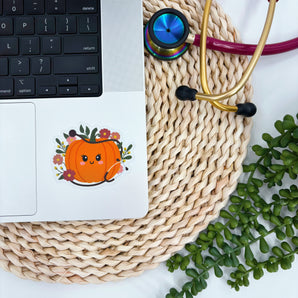 Floral Pumpkin Sticker