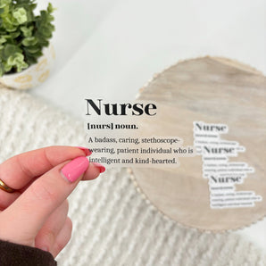 Nurse Definition Clear Sticker