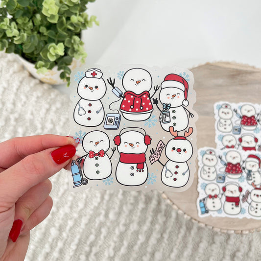 Frosty & Friends Clear Collage Sticker
