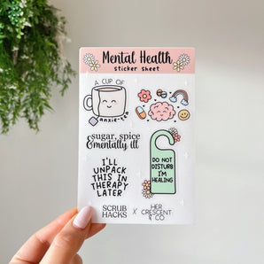 Mental Health Clear Sticker Sheet