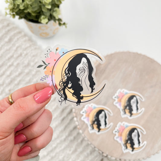 Her Crescent & Co Clear Sticker
