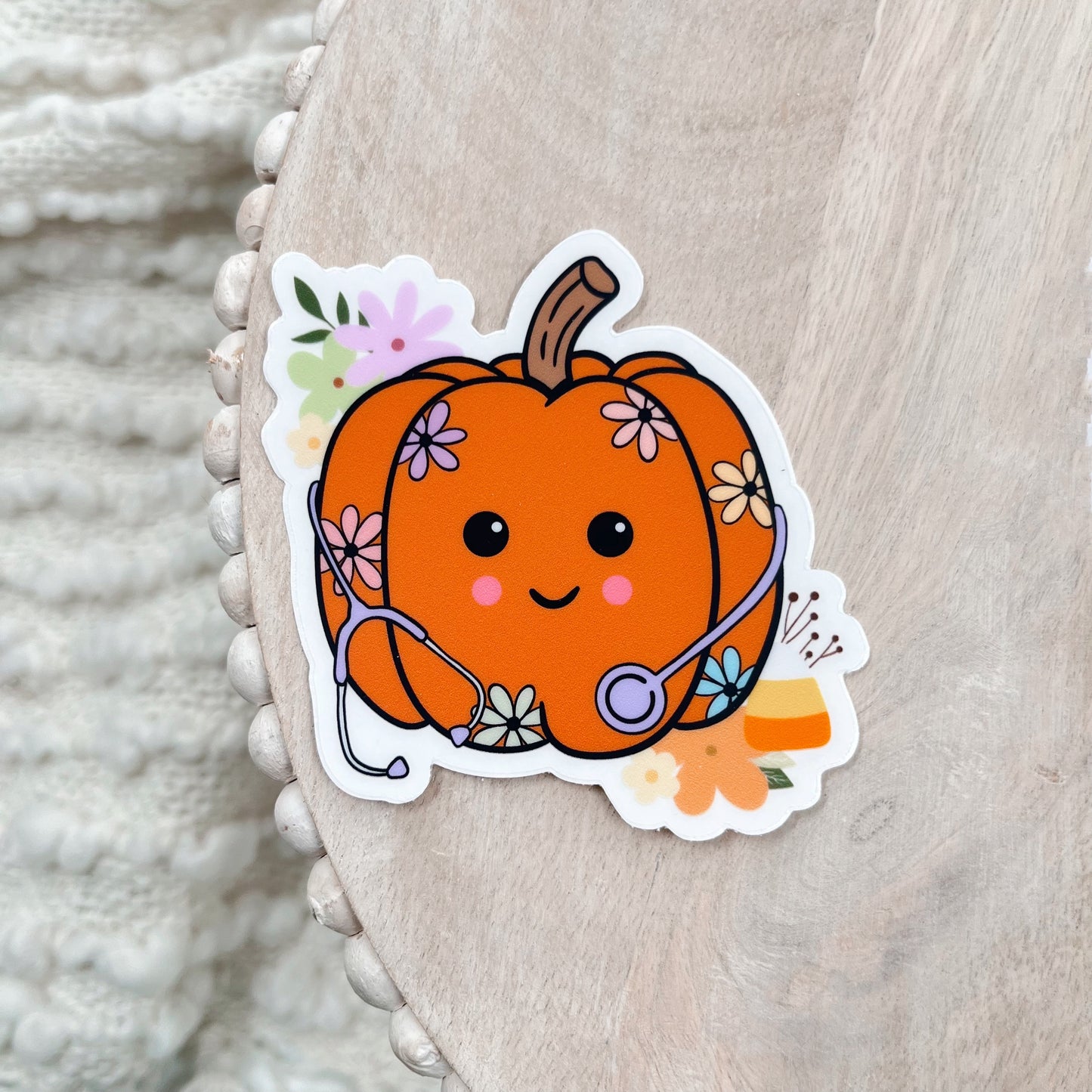 Jack O'Lantern Pumpkin Clear Sticker